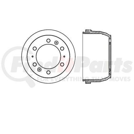 E12781012 by BENDIX - Formula Blue™ Premium HD Brake Drum - Rear, 376 mm OD