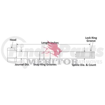 Meritor 2210Q7947 Air Brake Camshaft Air Brake Camshaft, Left Hand, 28 Spline, 23.70 in. Effective Length