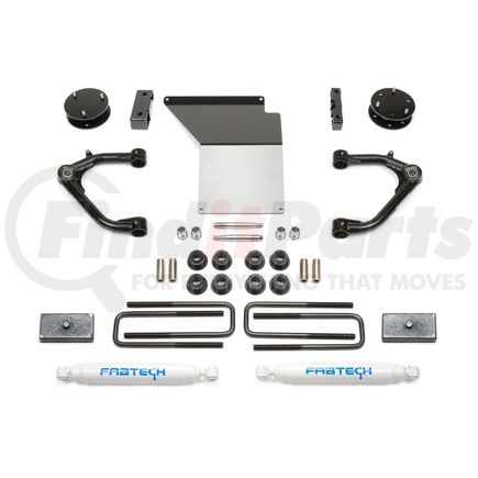 K1062 by FABTECH - Uniball Control Arm Lift System; w/Rear Performance Shock; 4 in. Lift; Incl. Uniball Upper Control Arms; Differential Drop Brackets; Differential Skid Plate; Block/U-Bolts;