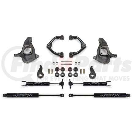 K1064M by FABTECH - Uniball Control Arm Lift System; w/Stealth Monotube Shocks; 4 in. Lift; Incl. Uniball Control Arm;