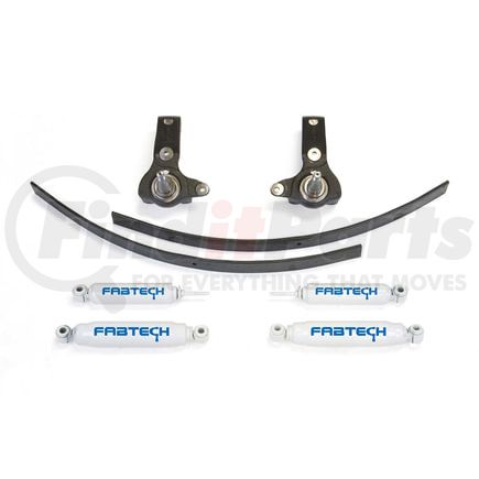 K7014 by FABTECH - Spindle Lift System; w/Performance Shocks; 3 in. Lift; Incl. Front And Rear Shocks; Rear Add-A-Leaf Kit; All Required Hardware;