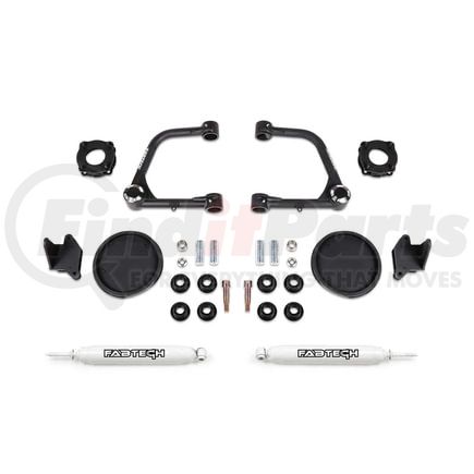K7086 by FABTECH - Uniball UCA Lift System; 3 in. Lift; UCA Kit w/Uniball; Front Shock Spacer; Rear Coil Spacer; Rear Perfomance Shocks;