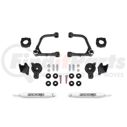 K7089 by FABTECH - Uniball UCA Lift System; 3 in. Lift; UCA Kit w/Uniball; Front Shock Spacer; Rear Air Bag Spacer; Rear Perfomance Shocks;