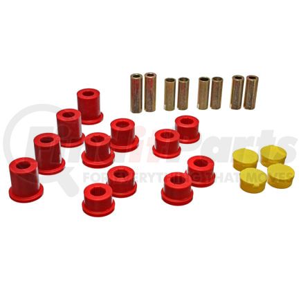 11.3105R by ENERGY SUSPENSION - Control Arm Bushing Set; Red; Front; Performance Polyurethane;