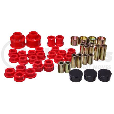 193105R by ENERGY SUSPENSION - Control Arm Bushing Set; Red; Rear;
