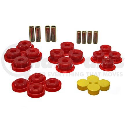 2-3107R by ENERGY SUSPENSION - Control Arm Bushing Set; Red; Rear; Must Reuse Existing Outer Metal Shells; Performance Polyurethane;