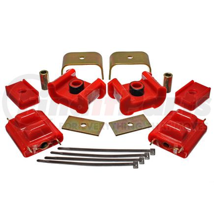 3.1124R by ENERGY SUSPENSION - Motor And Transmission Mount; Red; Zinc Finish; Performance Polyurethane;
