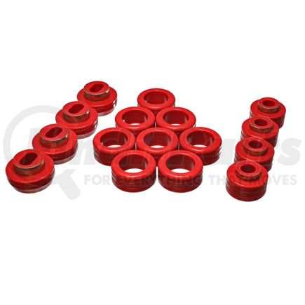 34131R by ENERGY SUSPENSION - Body Cab Mount Set; Red; Performance Polyurethane;