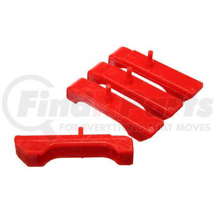 36117R by ENERGY SUSPENSION - Radiator Isolator Pad Set; Red; Small Block 3 Row;