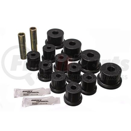 42101G by ENERGY SUSPENSION - Leaf Spring Bushing Set; Black; Rear; w/0.5 in. Shackle Bolts; Performance Polyurethane;