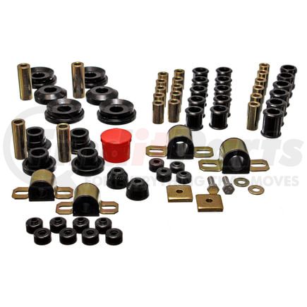 7.18107G by ENERGY SUSPENSION - Hyper-Flex System; Black; Incl. 27mm Front And 16mm Rear Sway Bar Bushings; Rear Control Arm Bushings; Performance Polyurethane;