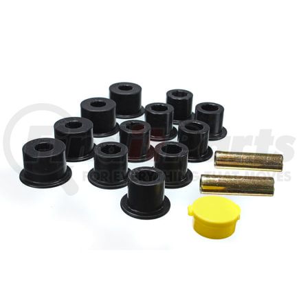 72103G by ENERGY SUSPENSION - Leaf Spring Bushing Set; Black; Front/Rear; Incl. Complete Shackle Set; Performance Polyurethane;