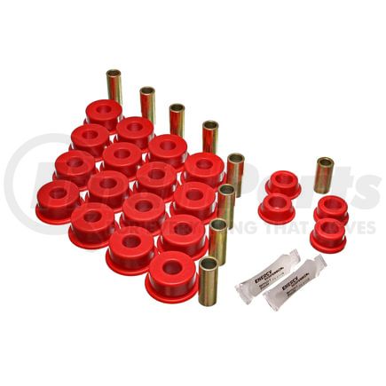 8-3109R by ENERGY SUSPENSION - Control Arm Bushing Set; Red; Rear; Performance Polyurethane;