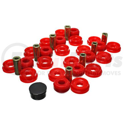83129R by ENERGY SUSPENSION - Control Arm Bushing Set; Red; Rear; Performance Polyurethane;