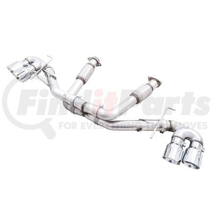 3020-42080 by AWE - AWE Track Edition Exhaust for C8 Corvette -- Chrome Silver Tips