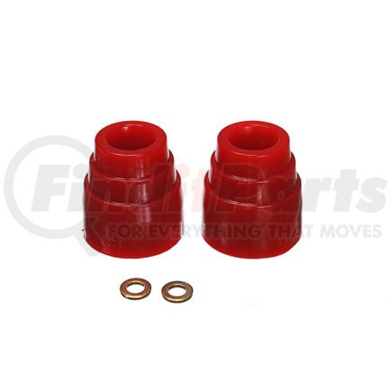 9.9135R by ENERGY SUSPENSION - Universal Bump Stop Set; Red; Stepped Style; H-2.5 in.; Dia. 2 7/16 in.; w/o Hardware; Incl. 2 Per Set; Performance Polyurethane;
