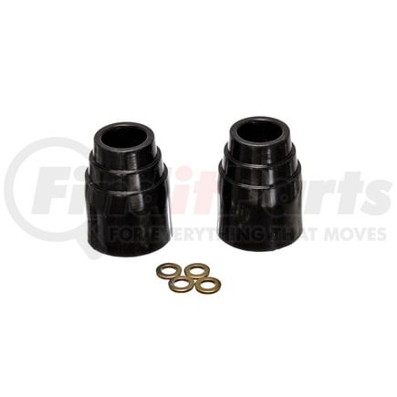 99143G by ENERGY SUSPENSION - Universal Bump Stop Set; Black; Stepped Style; H-3 1/8 in.; Dia. 2 7/16 in.; w/o Hardware; Incl. 2 Per Set; Performance Polyurethane;