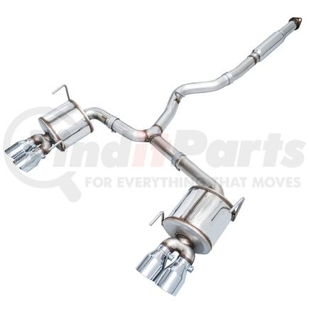 3015-42104 by AWE - AWE Touring Edition Exhaust for VA STI / GV WRX / GV STI Sedan - Chrome Silver Quad Tips (102mm)