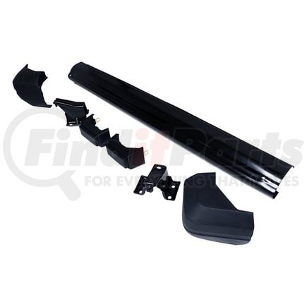 Crown 55026257K Bumper Rear Bumper Kit; Incl. Bumper; 2 End Caps; 2 Bumper Guards; 2 Brackets; Black;
