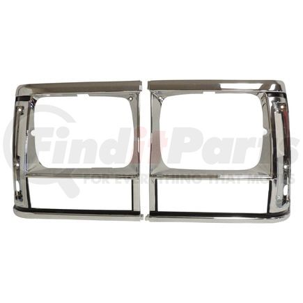 55034078K by CROWN - Head Light Bezel Set; Black And Chrome;