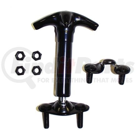 HC4 by CROWN - Hood Catch Kit; Black; Rubber Coated;