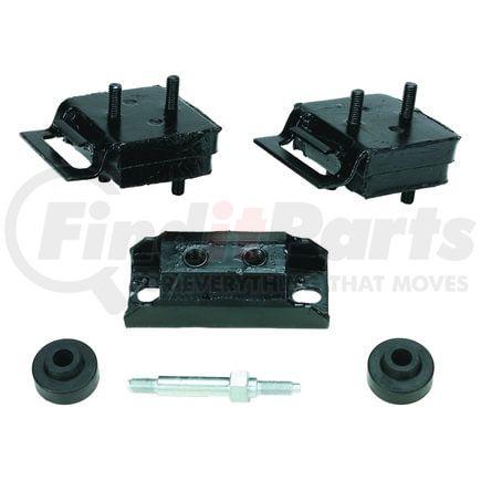 3186107K by CROWN - Motor/Transmission Mount Kit; Incl. 2 Engine Mounts/1 Transmission Mount/2 Insulators/1 Stud;