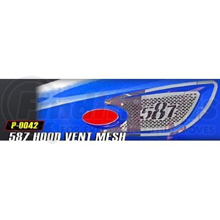 Aranda P-0042 Hood Vent Hood Vent Trim - With 587 Cut out, Stainless Steel, For Peterbilt 587