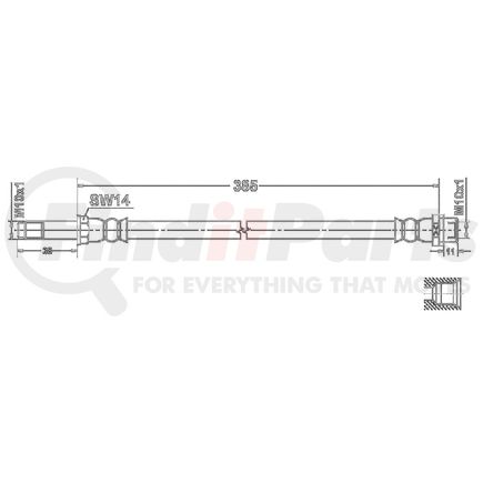 331089 by ATE BRAKE PRODUCTS - ATE Original Front Brake Hydraulic Hose for Mercedes-Benz 331089