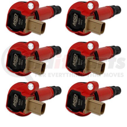 82576 by MSD - MSD Ignition Coil - Ford EcoBoost - 3.5L V6 - 3-Pin Connector - Red - 6-Pack