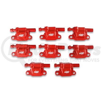 82658 by MSD - MSD Ignition Coil - Blaster Series - LS2/LS3/LS4/LS7/LS9 Engines - Red - 8-Pack
