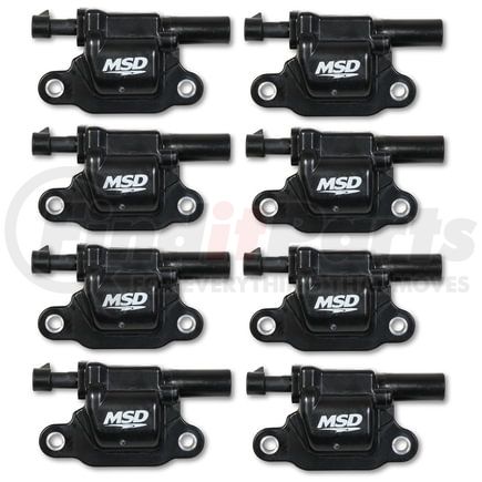 826683 by MSD - MSD Ignition Coil - Blaster Series - Gen V GDI Engine - Black - 8-Pack - Square