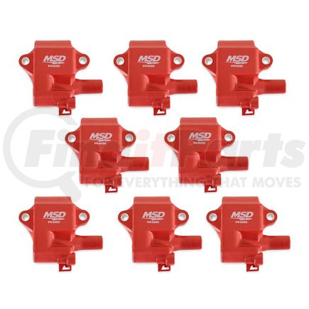 82858 by MSD - MSD Ignition Coil - Pro Power Series - GM LS1/LS6 Engines - Red - 8-Pack