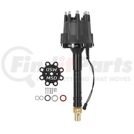 85505 by MSD - MSD Black Chevy V8 Pro-Billet Distributor w/ locked-out timing & bronze gear