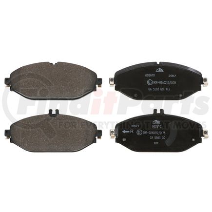 602610 by ATE BRAKE PRODUCTS - ATE Original Semi-Metallic Front Disc Brake Pad Set 602610 for Mercedes-Benz