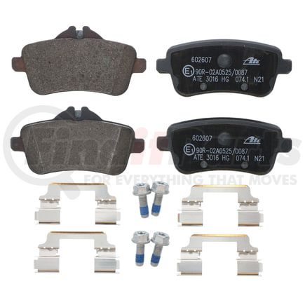 602607 by ATE BRAKE PRODUCTS - ATE Original Semi-Metallic Rear Disc Brake Pad Set 602607 for Mercedes-Benz