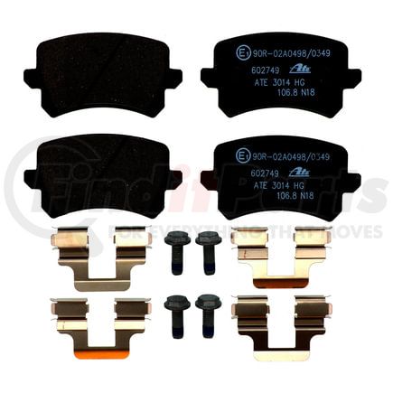 602749 by ATE BRAKE PRODUCTS - ATE Original Semi-Metallic Rear Disc Brake Pad Set 602749 for Audi, Volkswagen