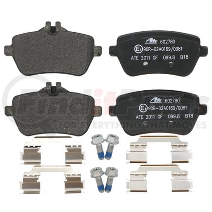 602780 by ATE BRAKE PRODUCTS - ATE Original Semi-Metallic Rear Disc Brake Pad Set 602780 for Mercedes-Benz