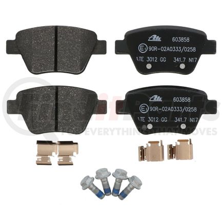 603858 by ATE BRAKE PRODUCTS - ATE Original Semi-Metallic Rear Disc Brake Pad Set 603858 for Audi, Volkswagen