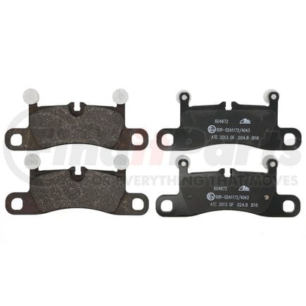 604872 by ATE BRAKE PRODUCTS - ATE Semi-Metallic Rear Disc Brake Pad Set 604872 for Porsche, Volkswagen