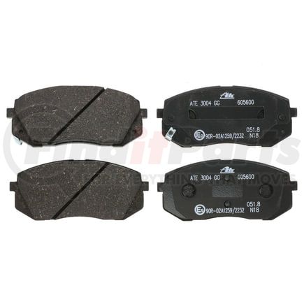 605600 by ATE BRAKE PRODUCTS - ATE Original Semi-Metallic Front Disc Brake Pad Set 605600 for Hyundai, Kia