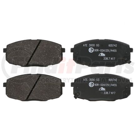 605742 by ATE BRAKE PRODUCTS - ATE Original Semi-Metallic Front Disc Brake Pad Set 605742 for Hyundai, Kia