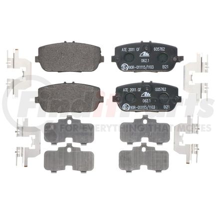 605762 by ATE BRAKE PRODUCTS - ATE Original Semi-Metallic Rear Disc Brake Pad Set 605762 for Fiat, Mazda