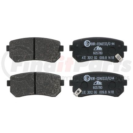 605780 by ATE BRAKE PRODUCTS - ATE Original Semi-Metallic Rear Disc Brake Pad Set 605780 for Hyundai, Kia