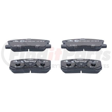 605855 by ATE BRAKE PRODUCTS - ATE Semi-Metallic Rear Disc Brake Pad Set 605855 for Chrysler, Mitsubishi