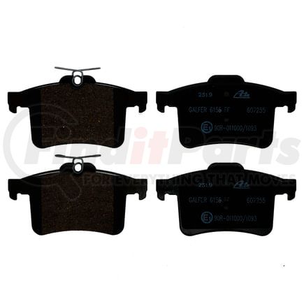 607255 by ATE BRAKE PRODUCTS - ATE Original Semi-Metallic Rear Disc Brake Pad Set 607255 for Jaguar