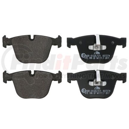 607274 by ATE BRAKE PRODUCTS - ATE Original Semi-Metallic Rear Disc Brake Pad Set 607274 for BMW
