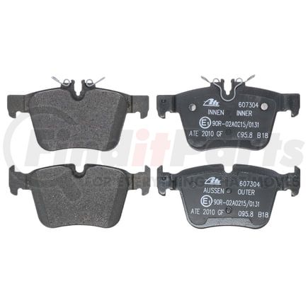 607304 by ATE BRAKE PRODUCTS - ATE Original Semi-Metallic Rear Disc Brake Pad Set 607304 for Mercedes-Benz
