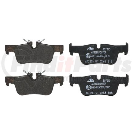 607315 by ATE BRAKE PRODUCTS - ATE Original Semi-Metallic Rear Disc Brake Pad Set 607315 for BMW, Mini