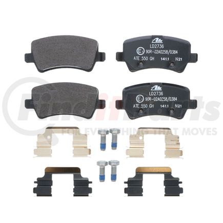 LD2736 by ATE BRAKE PRODUCTS - ATE Ceramic Rear Disc Brake Pad Set LD2736 for Volvo