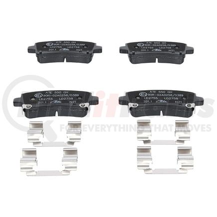 LD2755 by ATE BRAKE PRODUCTS - ATE Ceramic Rear Disc Brake Pad Set LD2755 for Buick, Cadillac, Chevrolet, Saab